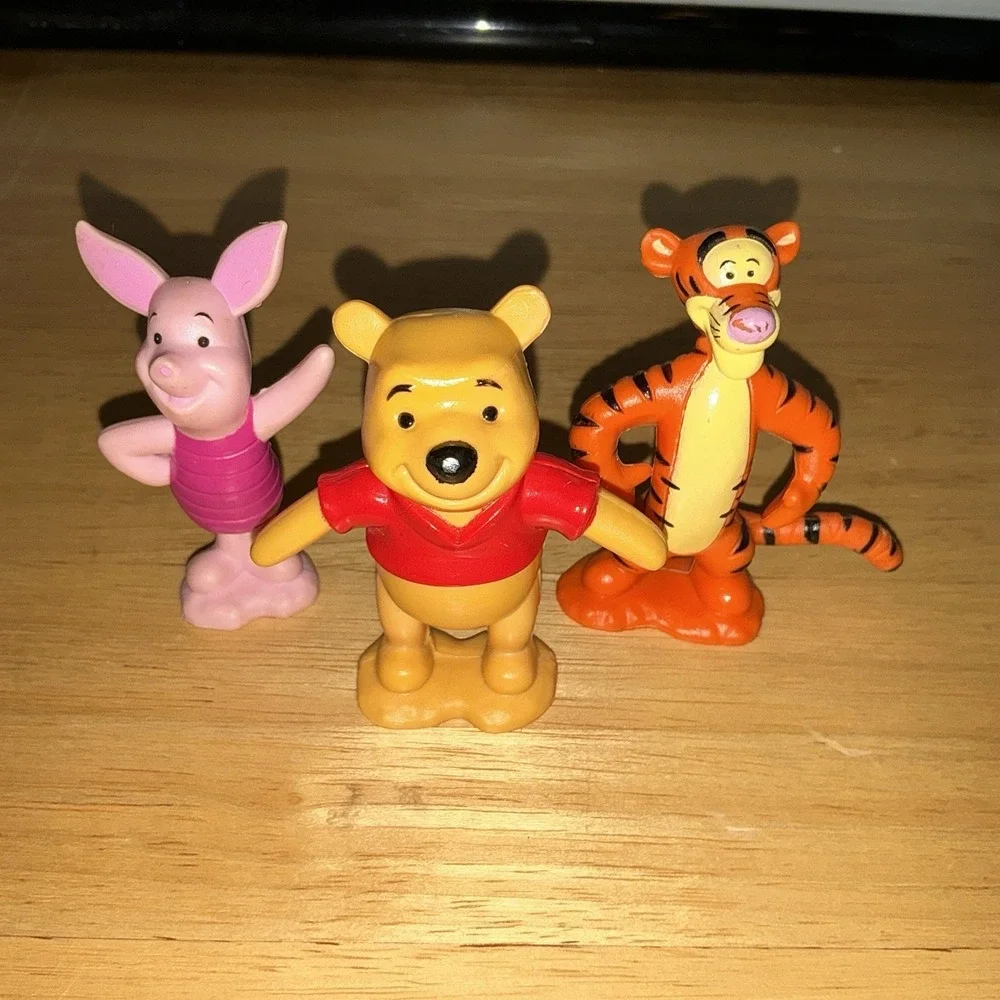 Vintage Disney Figures Winnie The Pooh Piglet Tigger Toys Cake Topper 3